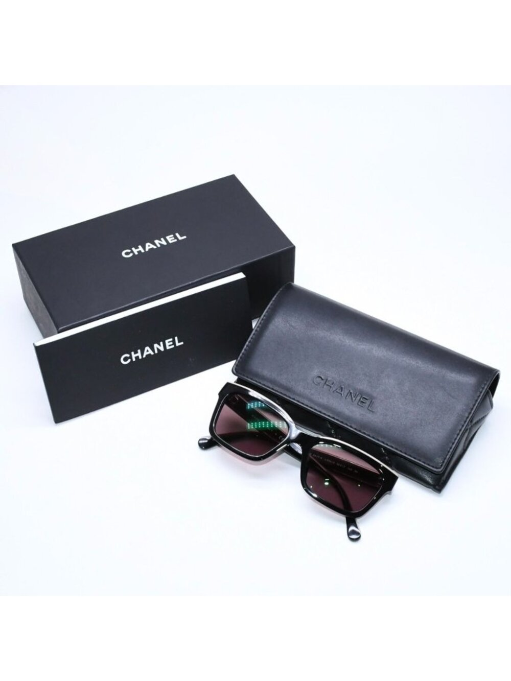 Chanel Sunglasses Eyewear CC Logo Black Greige